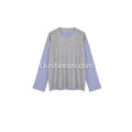 Pullover casual girocollo lavorato a maglia con retro e maniche da donna